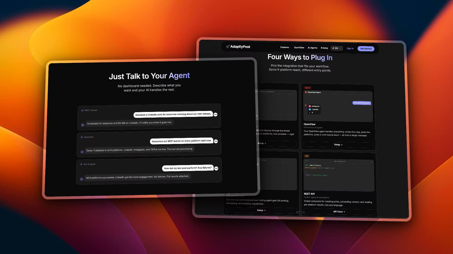 AdaptlyPost dashboard screenshot for the press kit