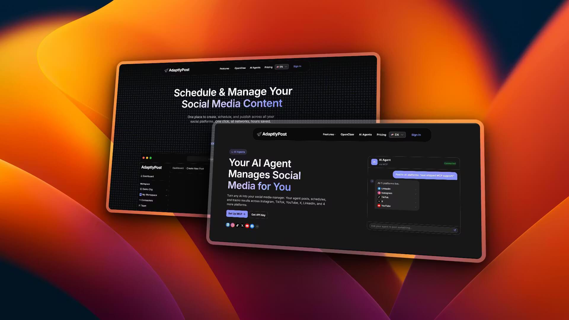 AdaptlyPost content creation workflow screenshot for the press kit